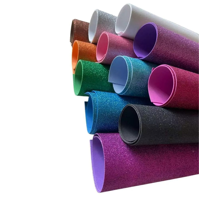 Placas De Eva Dubflex com Glitter 40x48 - Kit com 10 folhas (escolha a cor)