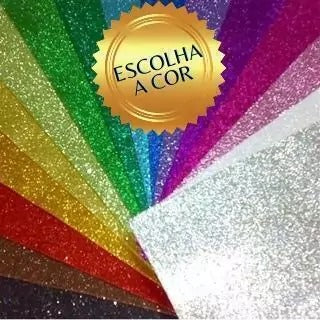 Placas De Eva Dubflex com Glitter 40x48 - Kit com 10 folhas (escolha a cor)